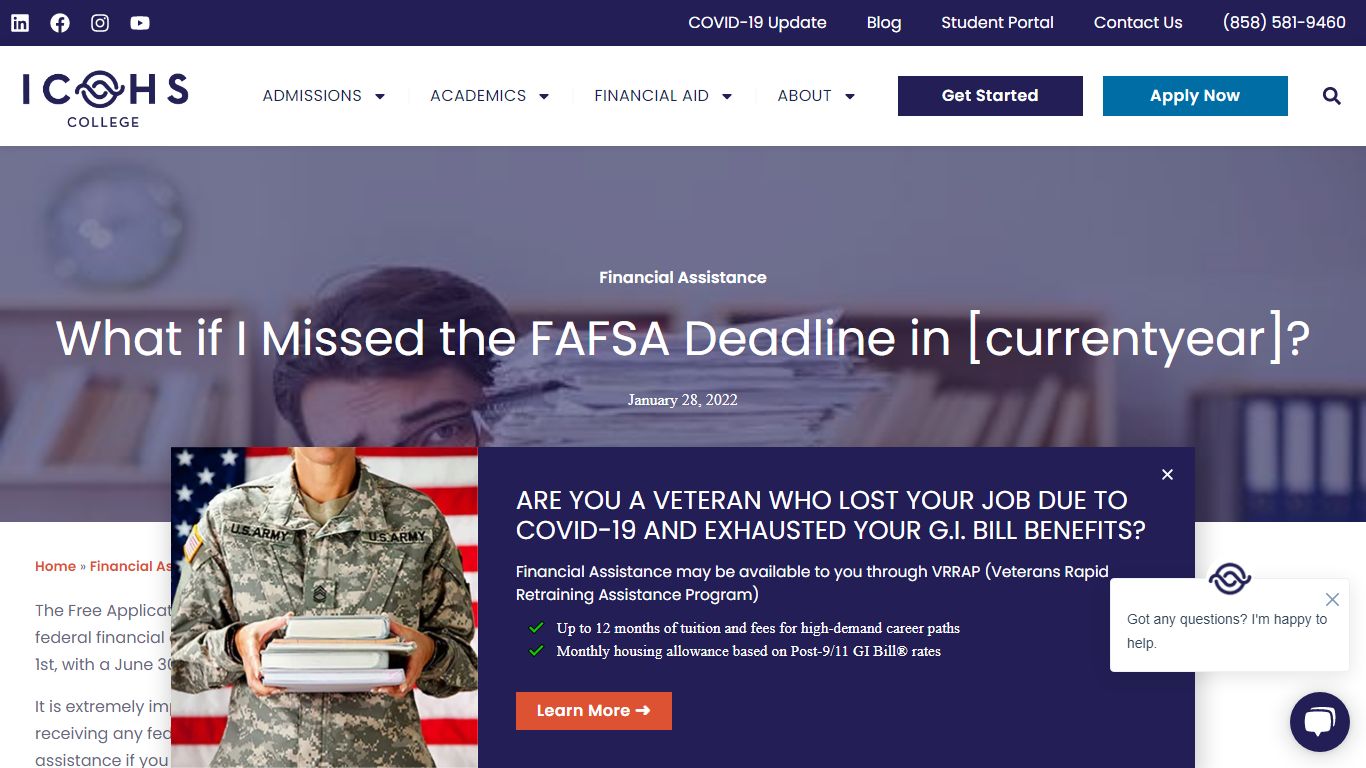 What if I Missed the FAFSA Deadline in 2022? | ICOHS COllege
